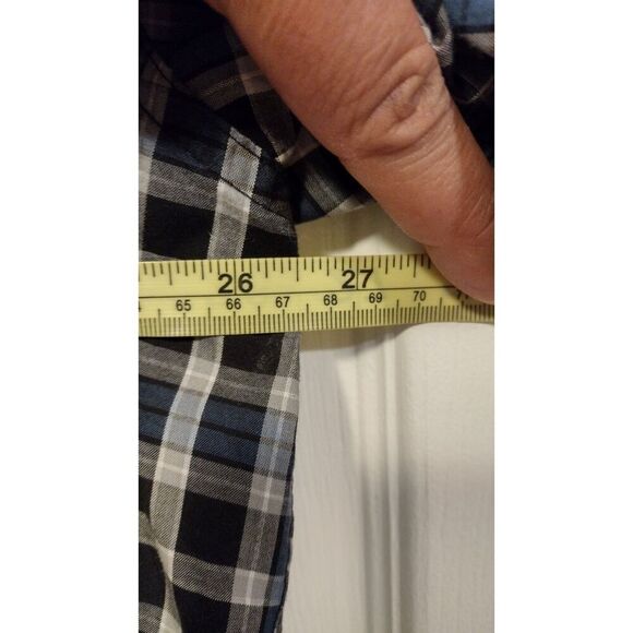 Wrangler Authentics Blue and Black Plaid short sleeve button down - Picture 5 of 6